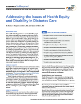 Health Equity and Disability Issues in Diabetes Care