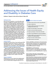 Addressing the Issues of Health Equity and Disability in Diabetes Care: Update 2025